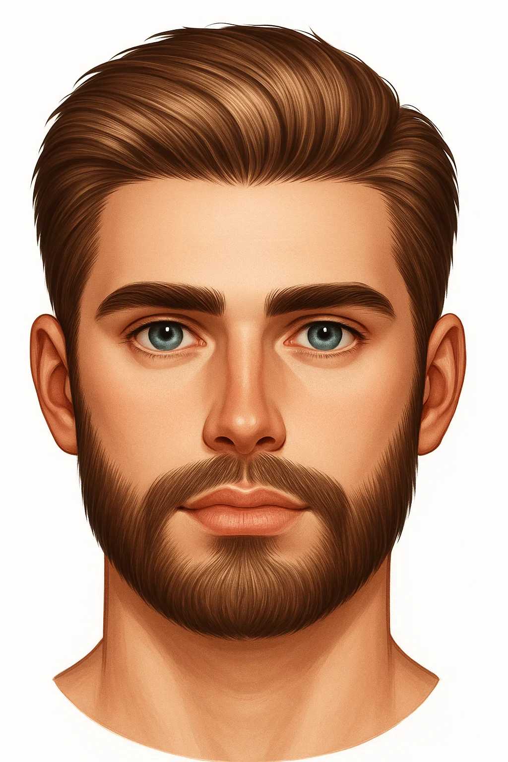 Facial hair zones diagram